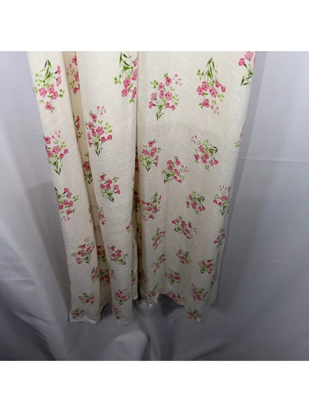 GB Girls Size 7 Ivory Pink Floral Ruffle Romper Jumpsuit